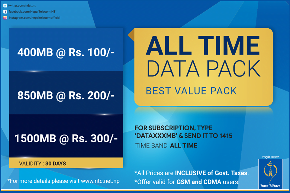 ntc all time data pack